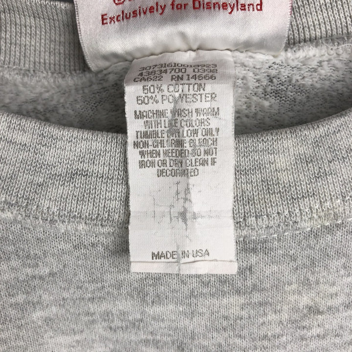 Vintage 90'S Disneyland Mickey Mouse character sweatshirt, made in the USA, size M, men's cotton gray type Vintage Second Hand