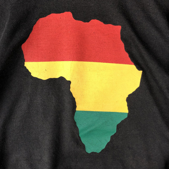 90'S Fruit of the Loom African Rasta Color Long Sleeve T-Shirt, Made in USA, Men's Size XL, Vintage cotton black type Vintage Second Hand
