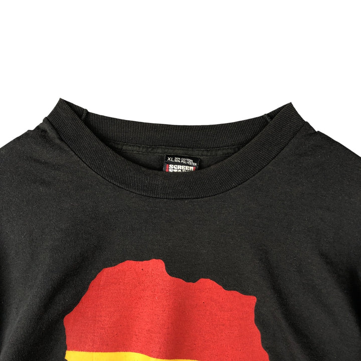 90'S Fruit of the Loom African Rasta Color Long Sleeve T-Shirt, Made in USA, Men's Size XL, Vintage cotton black type Vintage Second Hand