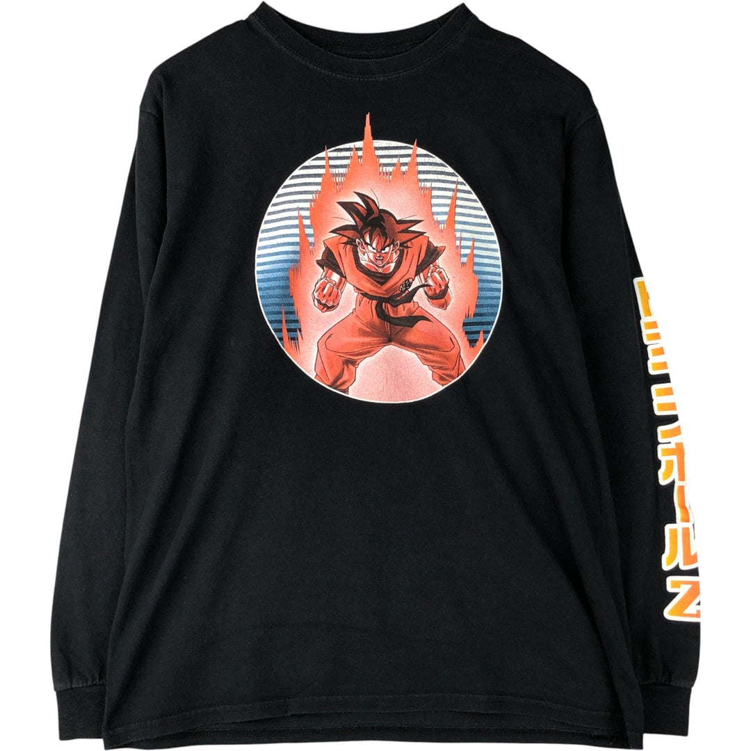 DRAGONBALL Z Dragon Ball Z Son Goku Anime Character Print Long T-Shirt Long T Men's M size cotton black type Vintage Second Hand