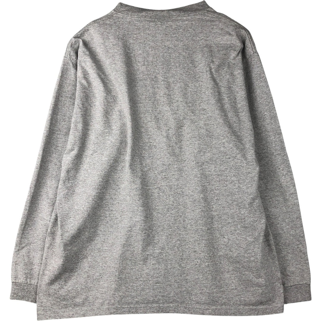 90'S Jansport College Long Sleeve T-Shirt, Made in USA, Men's L Size, Vintage cotton gray type Vintage Second Hand