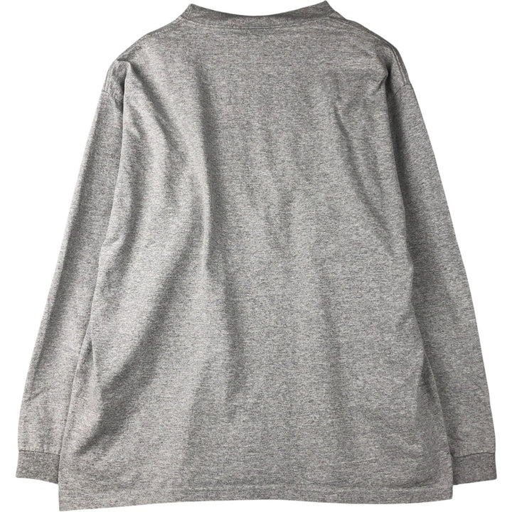 90'S Jansport College Long Sleeve T-Shirt, Made in USA, Men's L Size, Vintage cotton gray type Vintage Second Hand