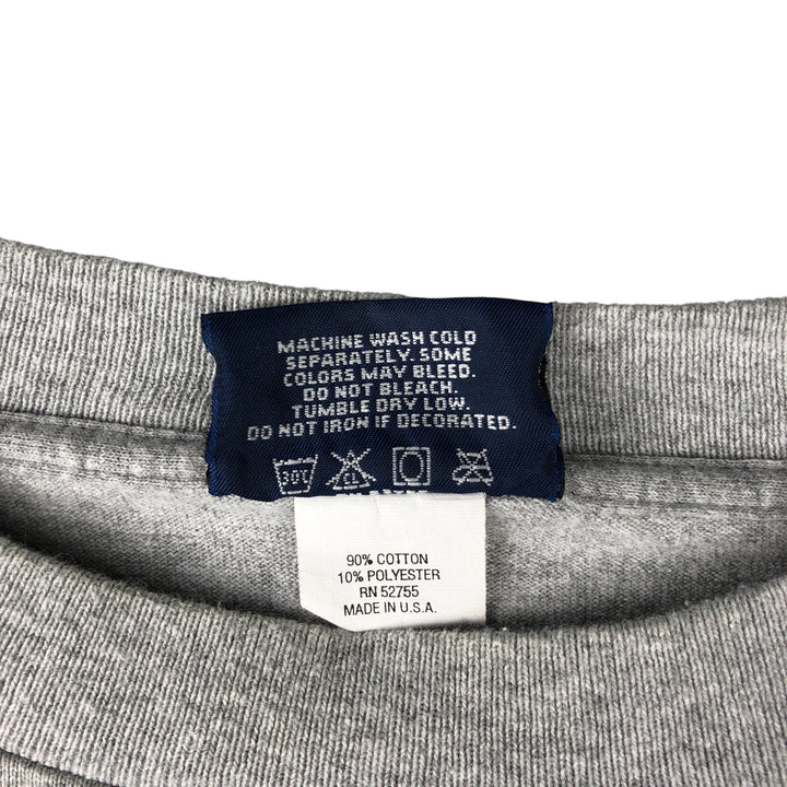90'S Jansport College Long Sleeve T-Shirt, Made in USA, Men's L Size, Vintage cotton gray type Vintage Second Hand