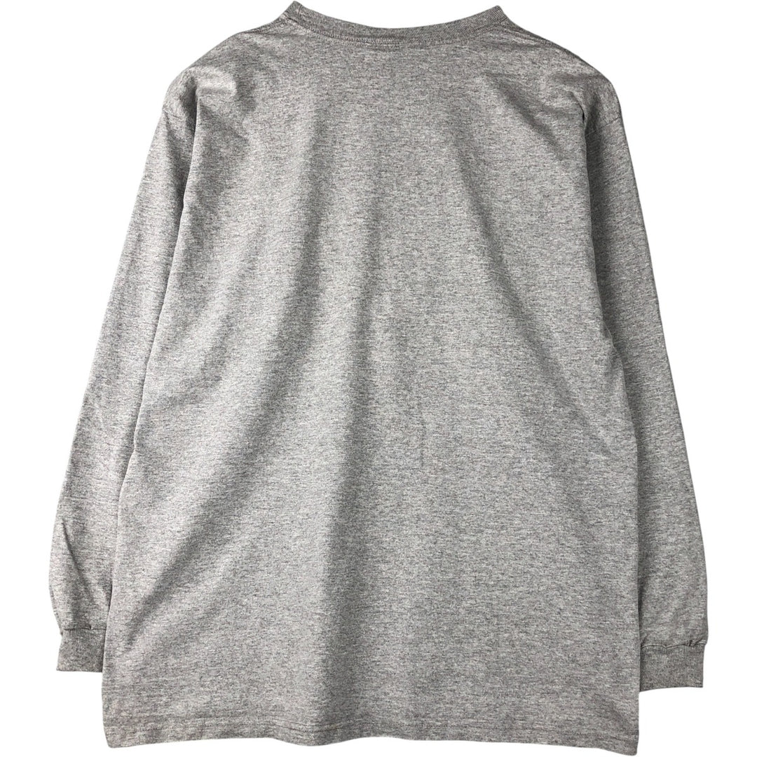 90'S Jansport College Long Sleeve T-Shirt, Made in USA, Men's L Size, Vintage cotton gray type Vintage Second Hand
