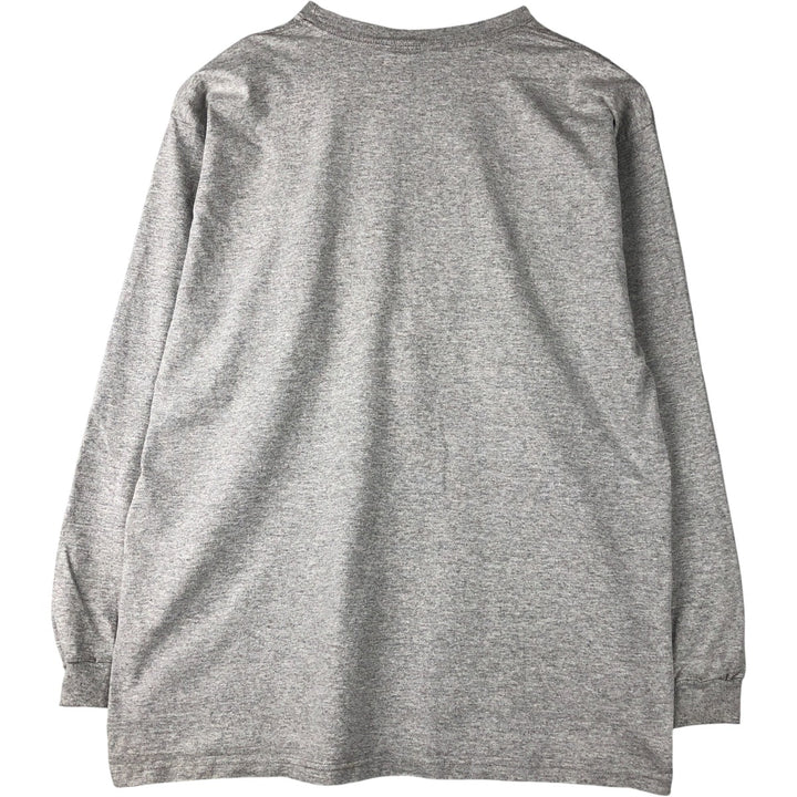 90'S Jansport College Long Sleeve T-Shirt, Made in USA, Men's L Size, Vintage cotton gray type Vintage Second Hand