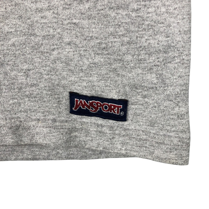 90'S Jansport College Long Sleeve T-Shirt, Made in USA, Men's L Size, Vintage cotton gray type Vintage Second Hand