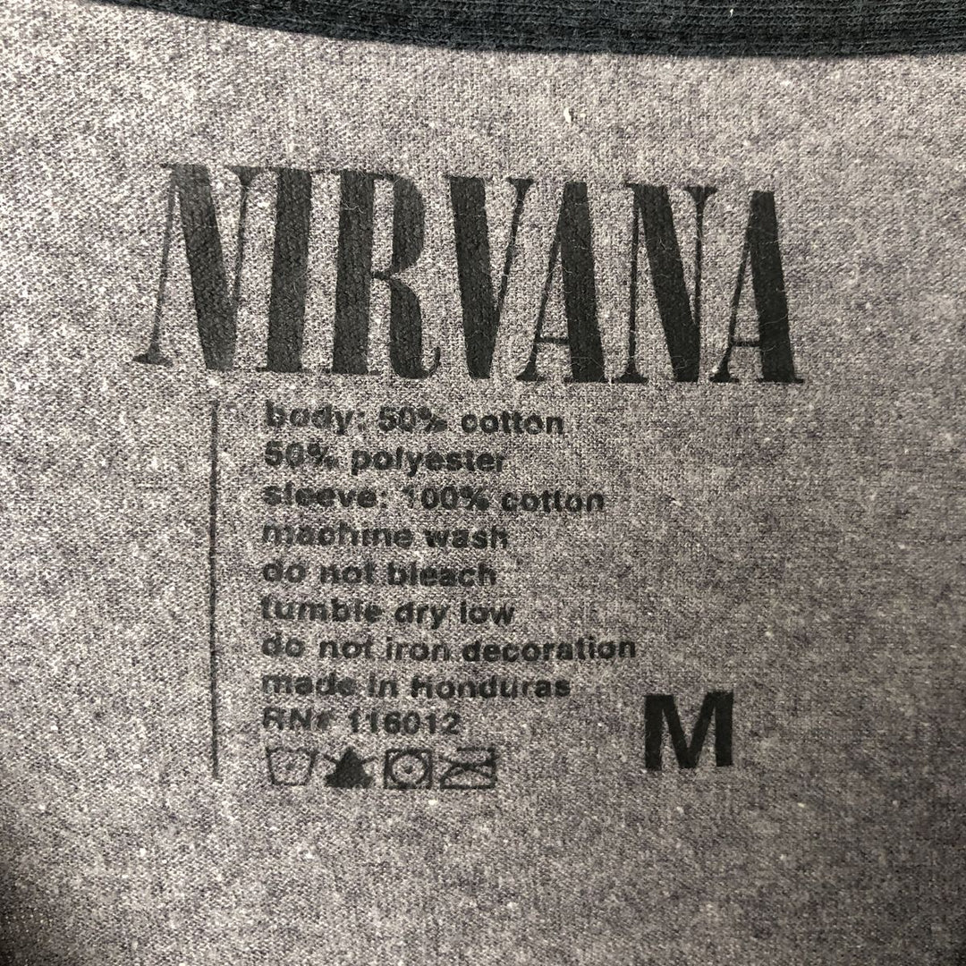 NIRVANA Nirvana Long Sleeve T-Shirt, Band Tee, Men's Size Medium cotton gray type Vintage Second Hand