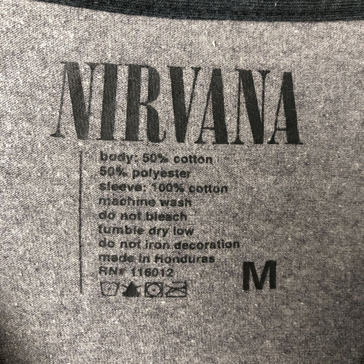 NIRVANA Nirvana Long Sleeve T-Shirt, Band Tee, Men's Size Medium cotton gray type Vintage Second Hand