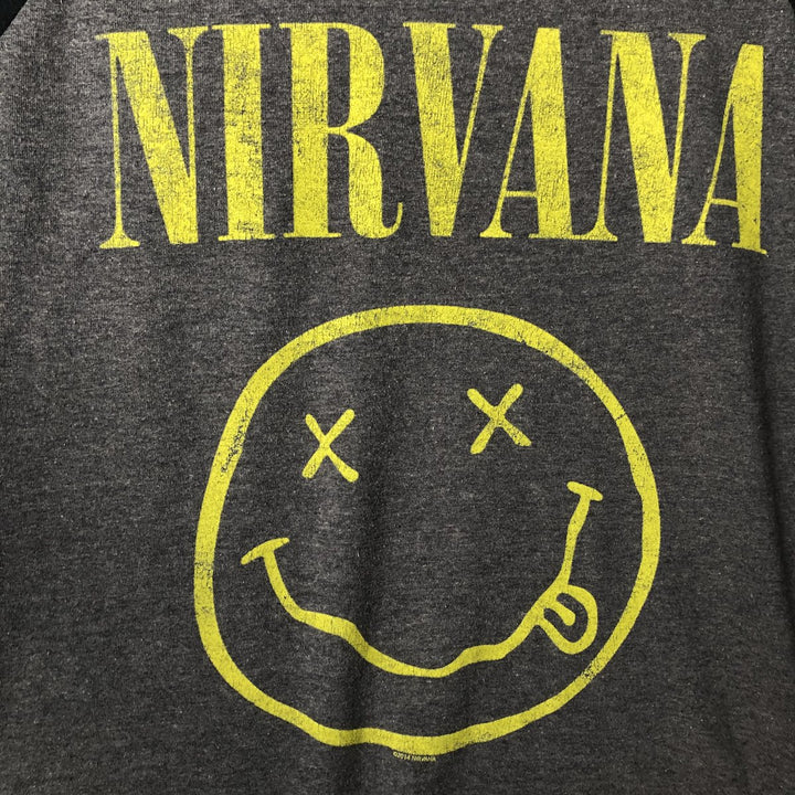 NIRVANA Nirvana Long Sleeve T-Shirt, Band Tee, Men's Size Medium cotton gray type Vintage Second Hand