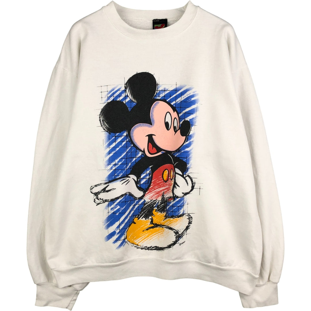 Vintage 90'S MICKEY UNLIMITED Mickey Mouse character sweatshirt, Made in USA, Men's Size L cotton white type Vintage Second Hand