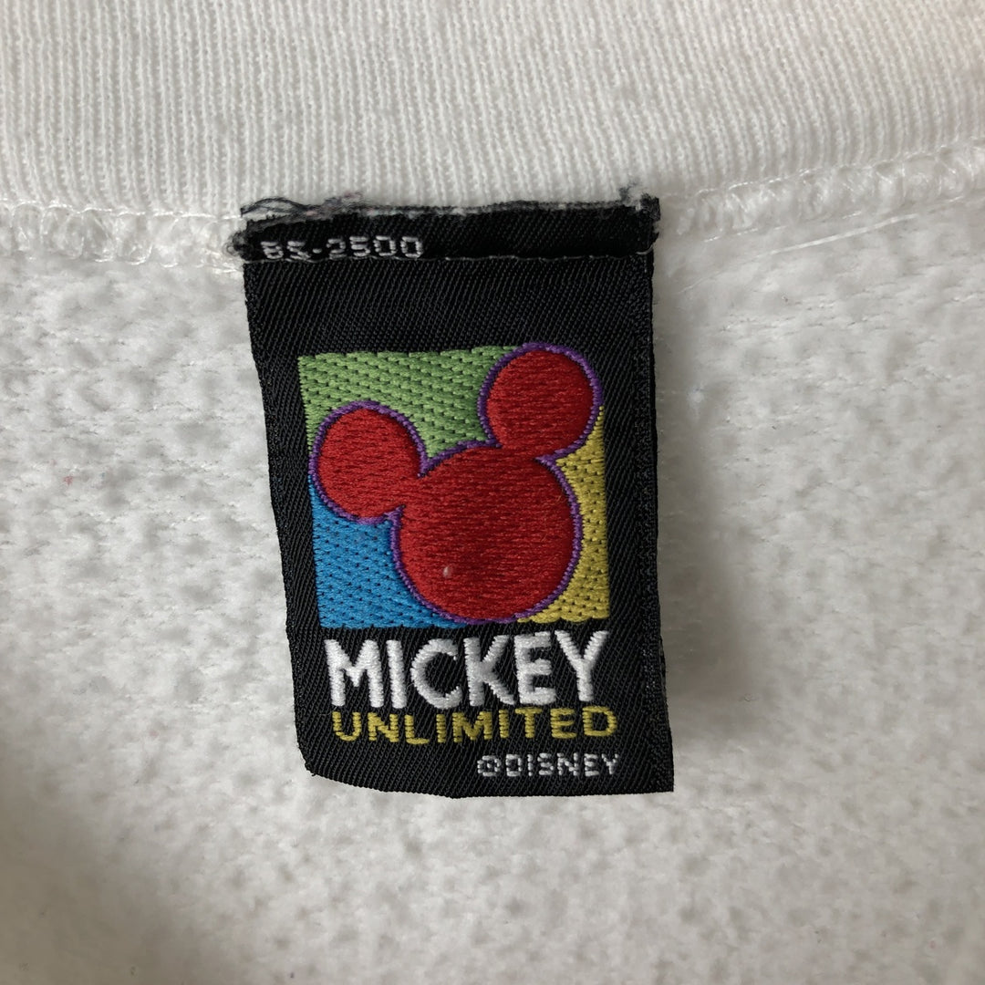 Vintage 90'S MICKEY UNLIMITED Mickey Mouse character sweatshirt, Made in USA, Men's Size L cotton white type Vintage Second Hand