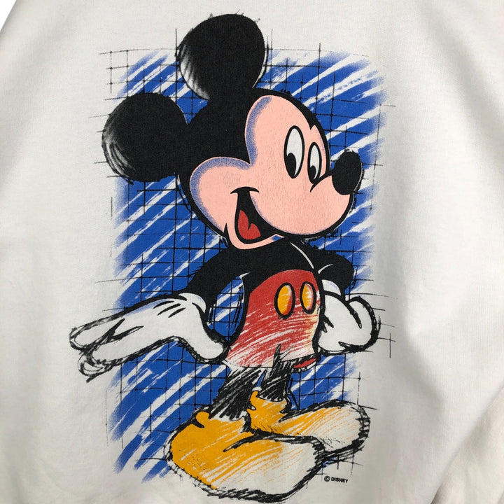 Vintage 90'S MICKEY UNLIMITED Mickey Mouse character sweatshirt, Made in USA, Men's Size L cotton white type Vintage Second Hand