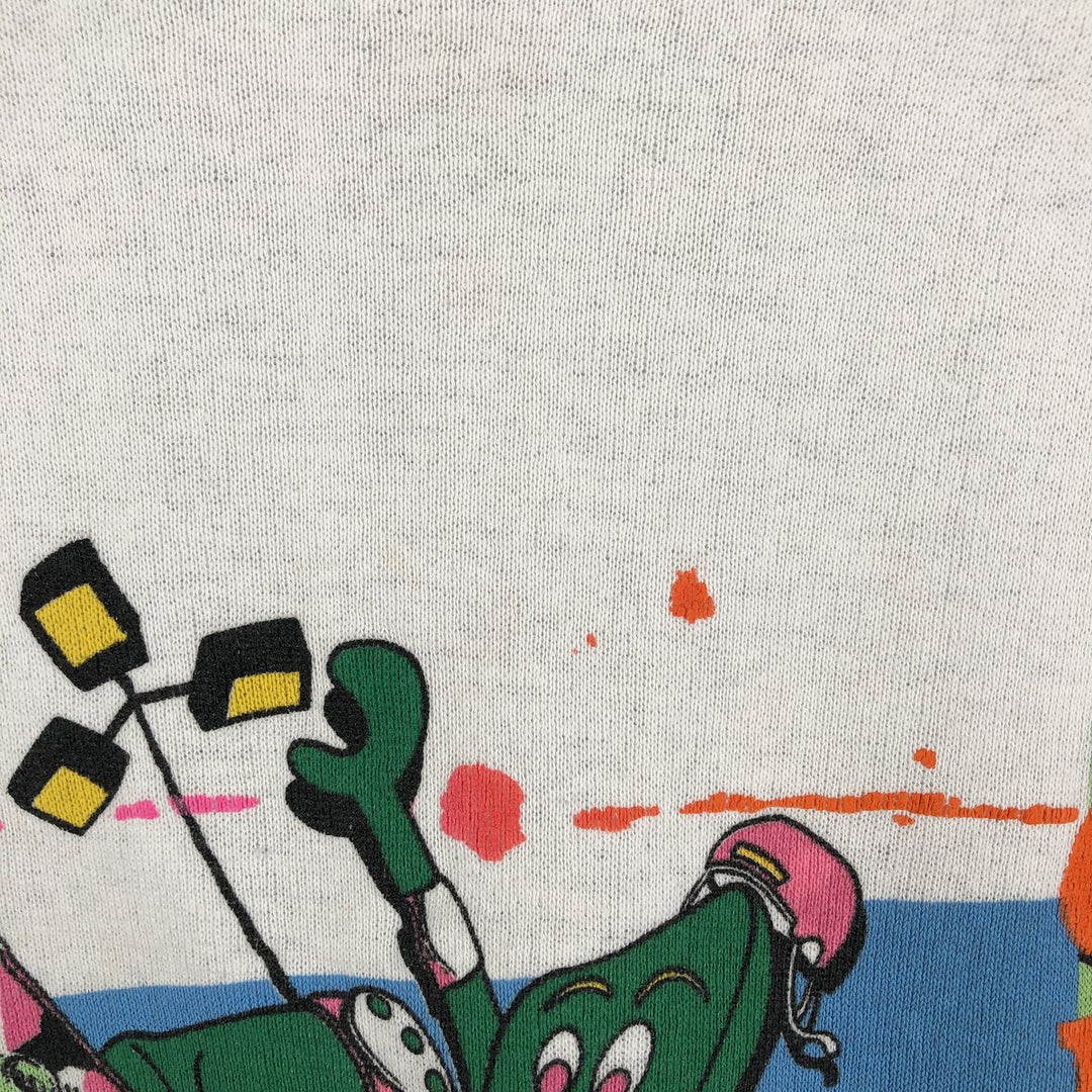 Vintage 1980'S Gumby character sweatshirt, size L, men's unclear white type Vintage Second Hand
