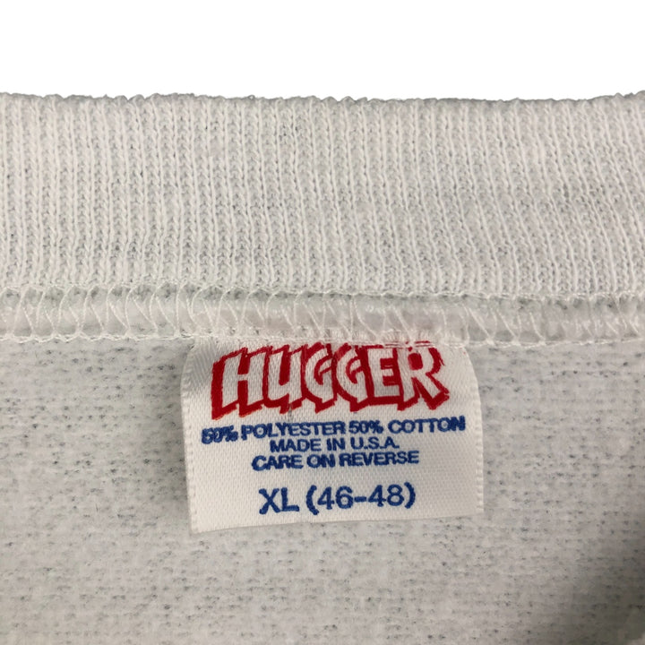 Vintage 80s-90'S HUGGER Mickey Mouse character sweatshirt, Made in USA, Men's XL cotton white type Vintage Second Hand