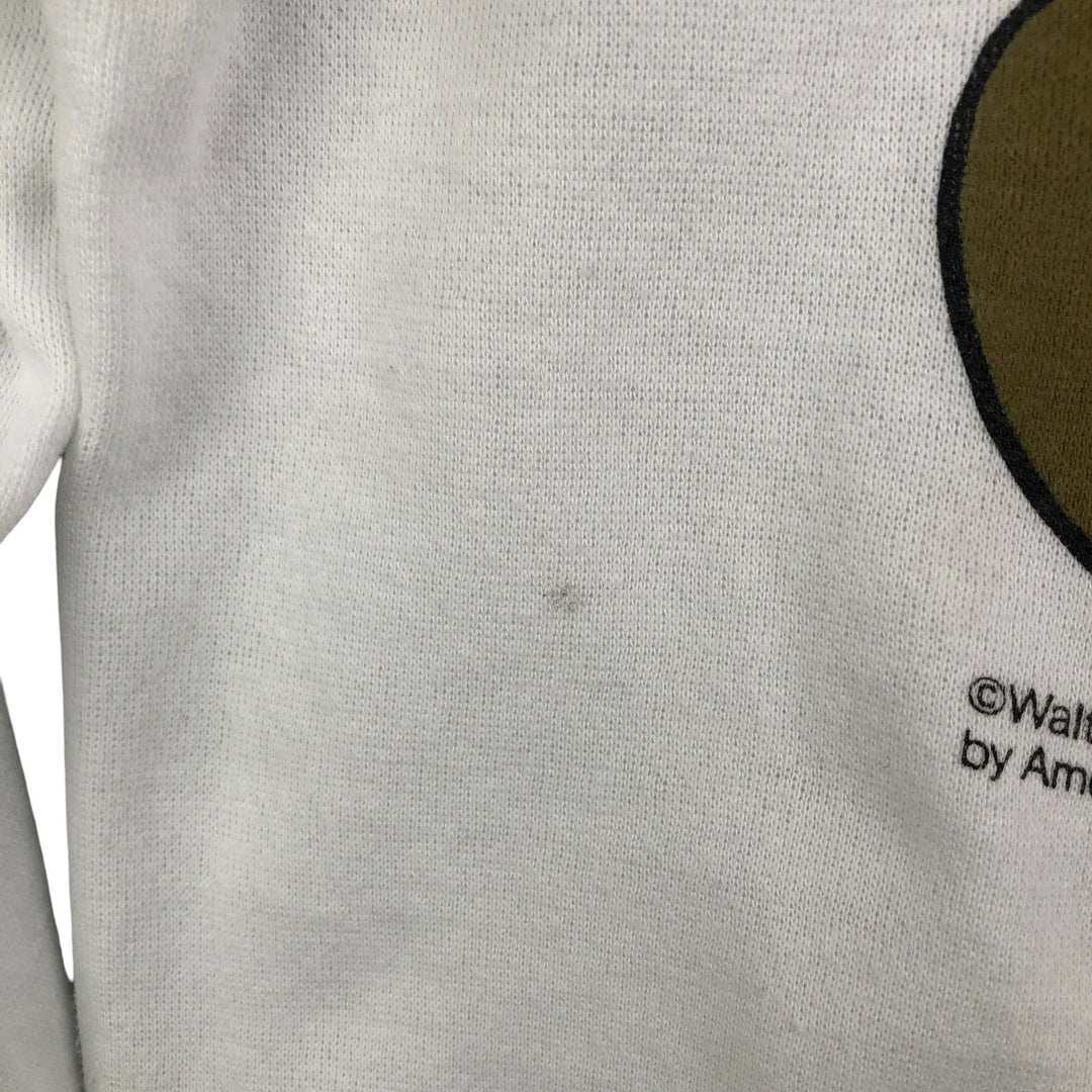 Vintage 80s-90'S HUGGER Mickey Mouse character sweatshirt, Made in USA, Men's XL cotton white type Vintage Second Hand