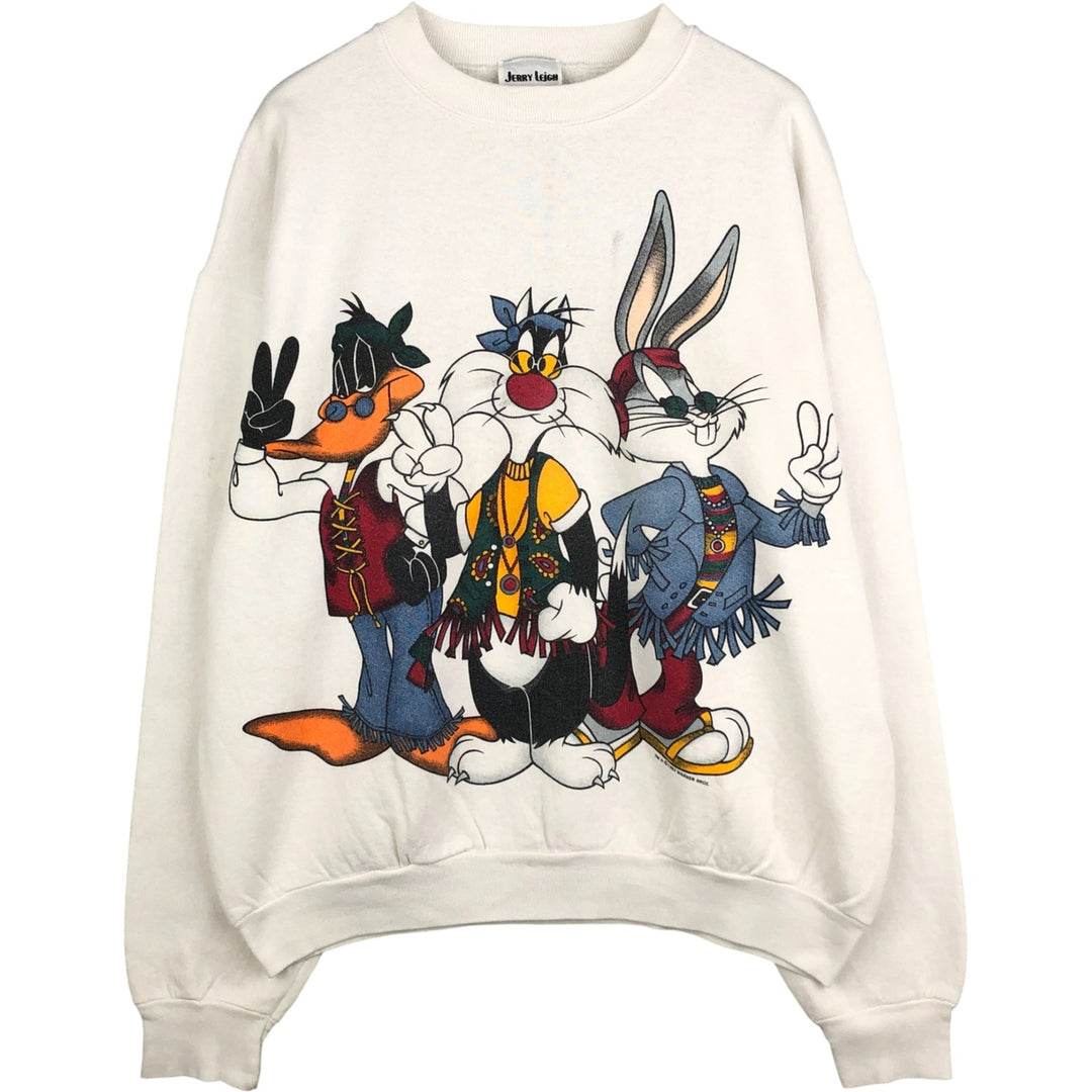 90'S Jerry Leigh Looney Tunes Character Sweatshirt, Men's, Size XL, Vintage unclear white type Vintage Second Hand