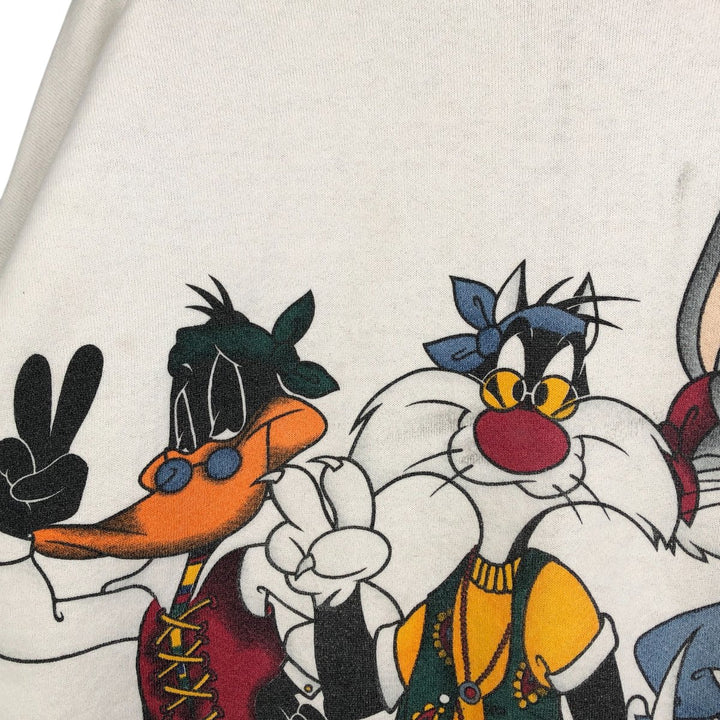 90'S Jerry Leigh Looney Tunes Character Sweatshirt, Men's, Size XL, Vintage unclear white type Vintage Second Hand