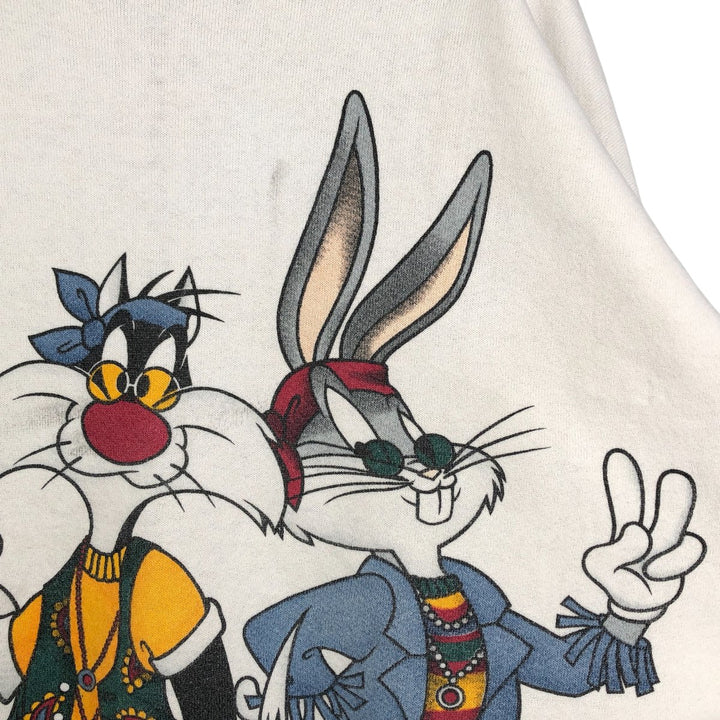 90'S Jerry Leigh Looney Tunes Character Sweatshirt, Men's, Size XL, Vintage unclear white type Vintage Second Hand