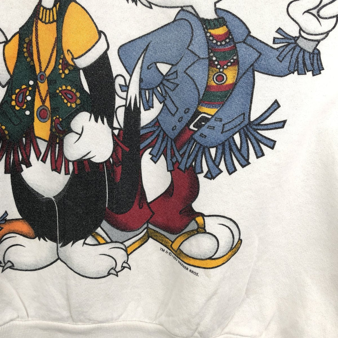 90'S Jerry Leigh Looney Tunes Character Sweatshirt, Men's, Size XL, Vintage unclear white type Vintage Second Hand