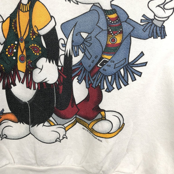90'S Jerry Leigh Looney Tunes Character Sweatshirt, Men's, Size XL, Vintage unclear white type Vintage Second Hand