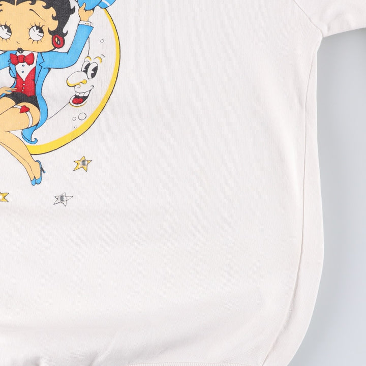 Betty Boop Rhinestone Sweatshirt, Men's Medium unclear white type Vintage Second Hand