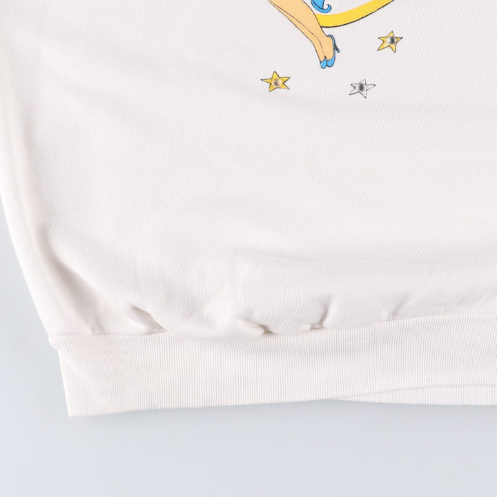 Betty Boop Rhinestone Sweatshirt, Men's Medium unclear white type Vintage Second Hand