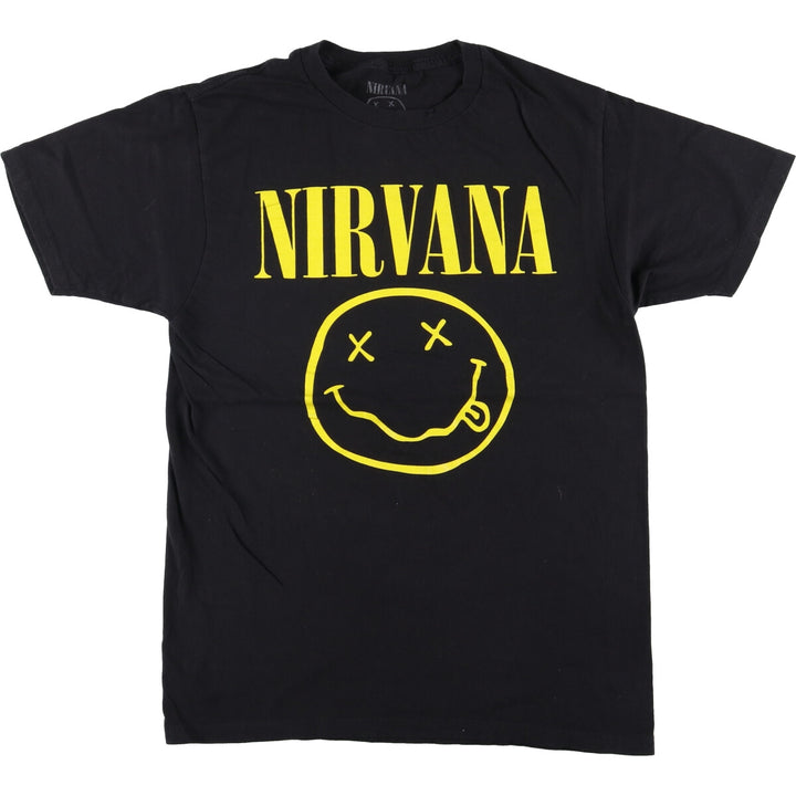 NIRVANA Nirvana Band T-shirt, Band T, Men's M size cotton black type Vintage Second Hand