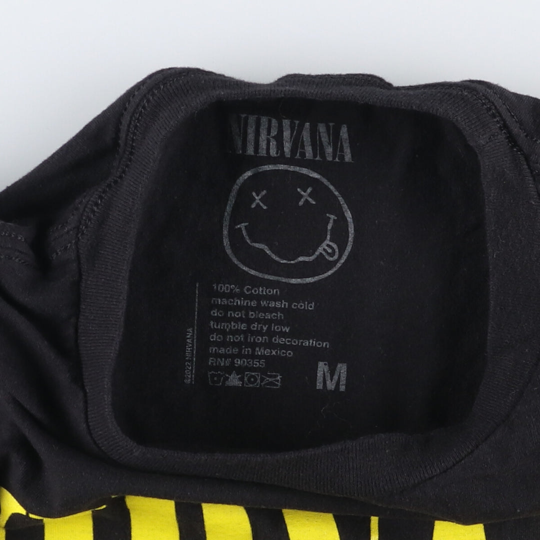 NIRVANA Nirvana Band T-shirt, Band T, Men's M size cotton black type Vintage Second Hand