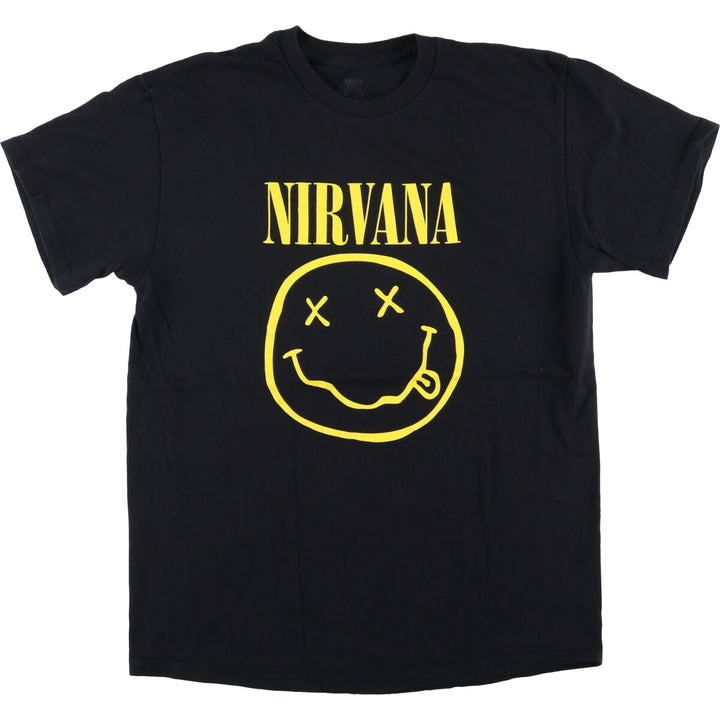 NIRVANA Nirvana Band T-shirt, Band T, Men's M size cotton black type Vintage Second Hand