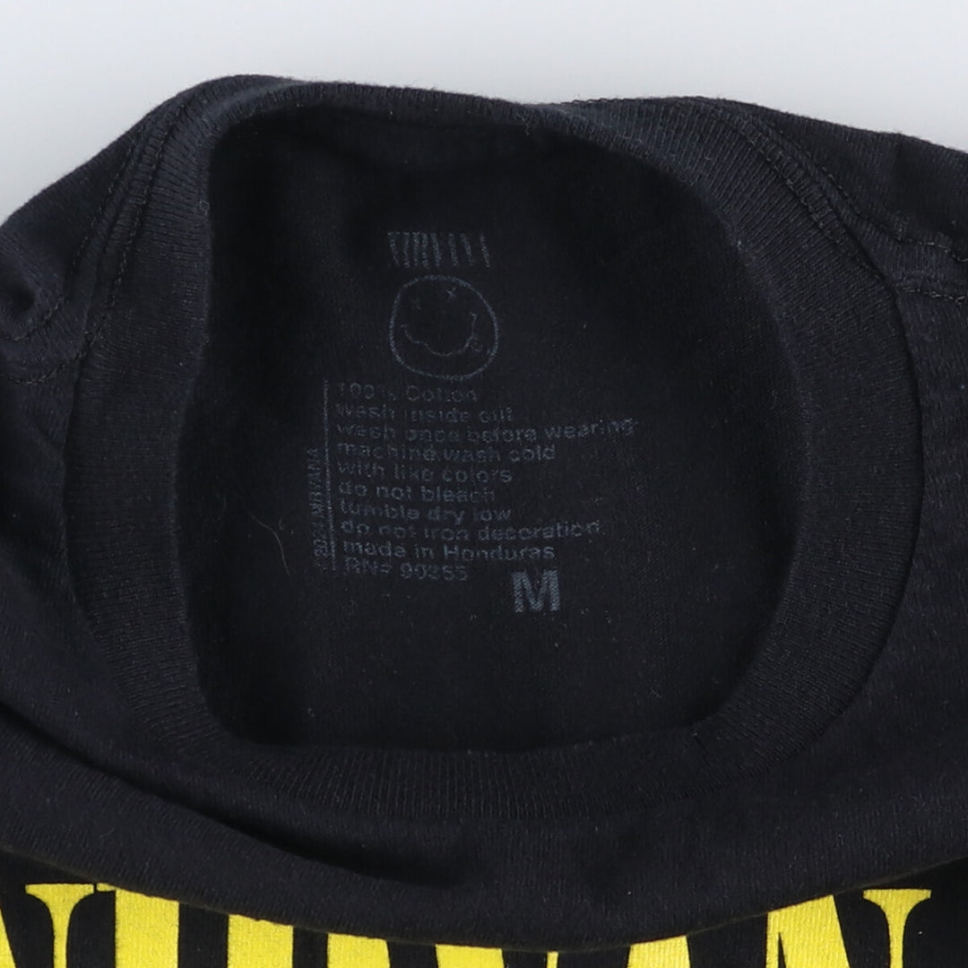 NIRVANA Nirvana Band T-shirt, Band T, Men's M size cotton black type Vintage Second Hand