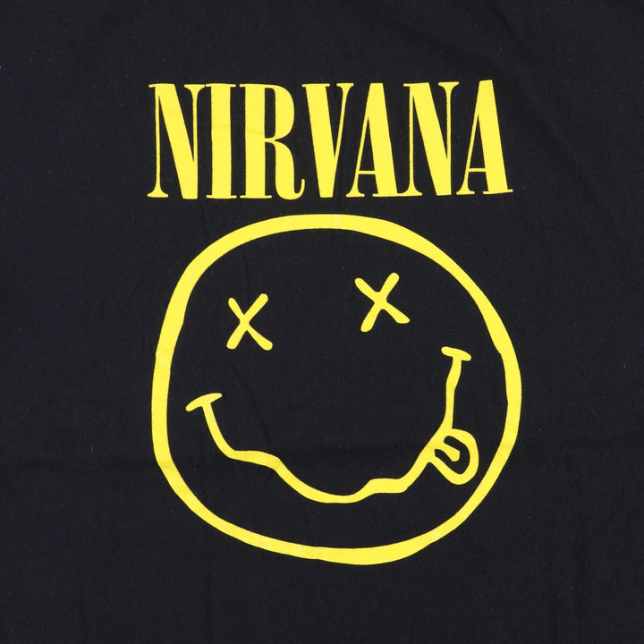 NIRVANA Nirvana Band T-shirt, Band T, Men's M size cotton black type Vintage Second Hand