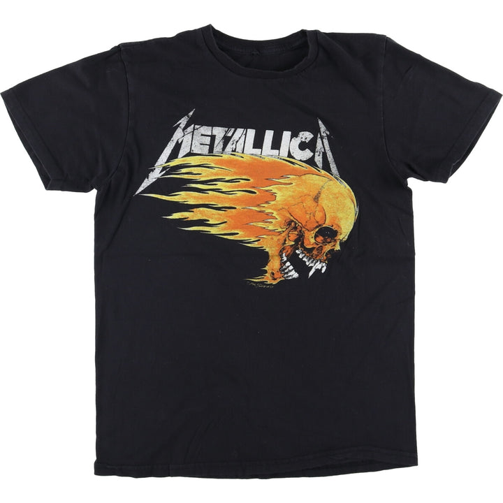 METALLICA Skull Pattern Band T-Shirt, Men's Size Small cotton black type Vintage Second Hand