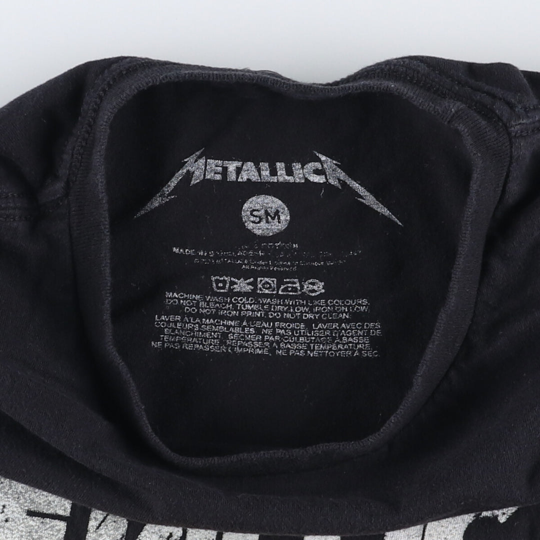 METALLICA Skull Pattern Band T-Shirt, Men's Size Small cotton black type Vintage Second Hand