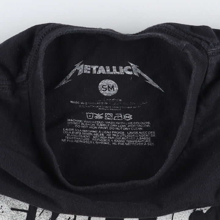 METALLICA Skull Pattern Band T-Shirt, Men's Size Small cotton black type Vintage Second Hand
