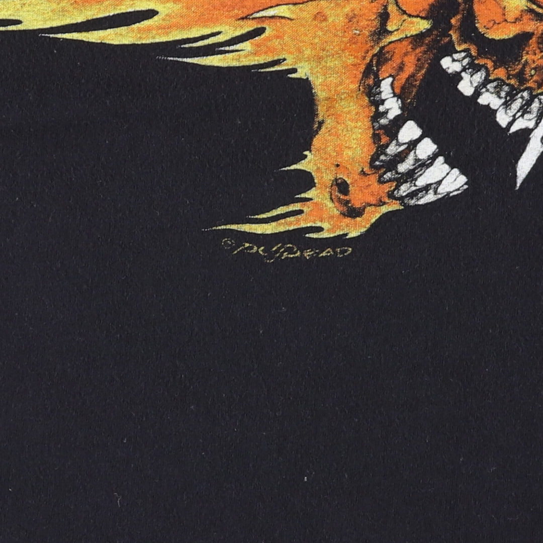 METALLICA Skull Pattern Band T-Shirt, Men's Size Small cotton black type Vintage Second Hand