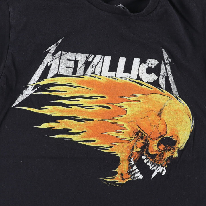 METALLICA Skull Pattern Band T-Shirt, Men's Size Small cotton black type Vintage Second Hand