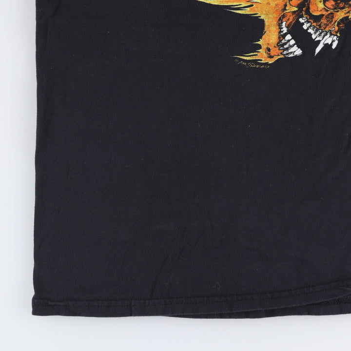 METALLICA Skull Pattern Band T-Shirt, Men's Size Small cotton black type Vintage Second Hand