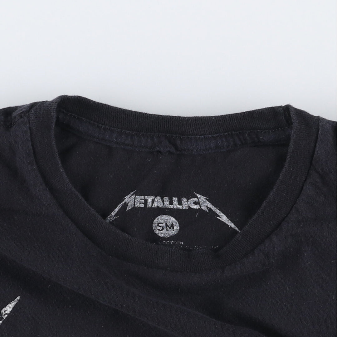 METALLICA Skull Pattern Band T-Shirt, Men's Size Small cotton black type Vintage Second Hand