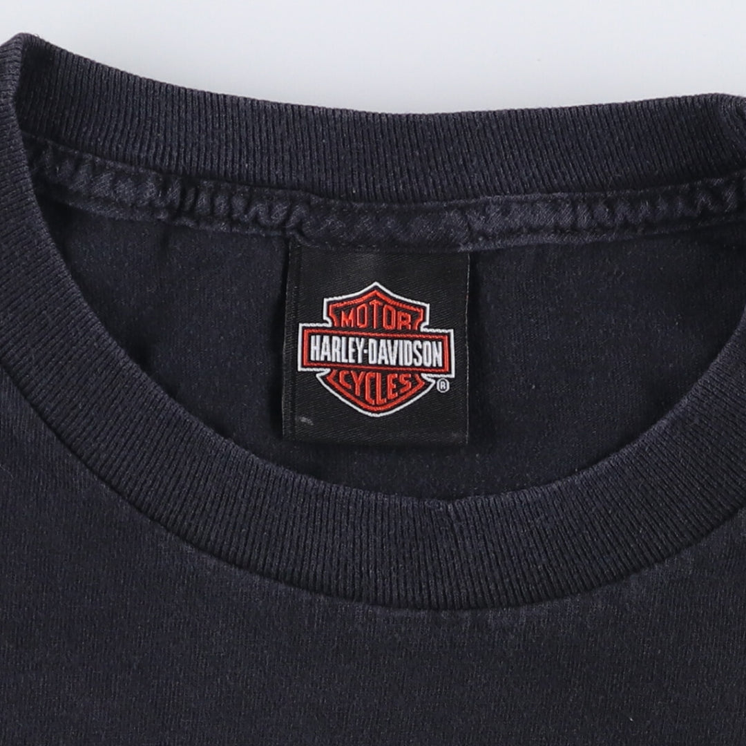 Harley-Davidson BRAVADO Skull Pattern Motorcycle T-Shirt, Men's Size Large unclear black type Vintage Second Hand