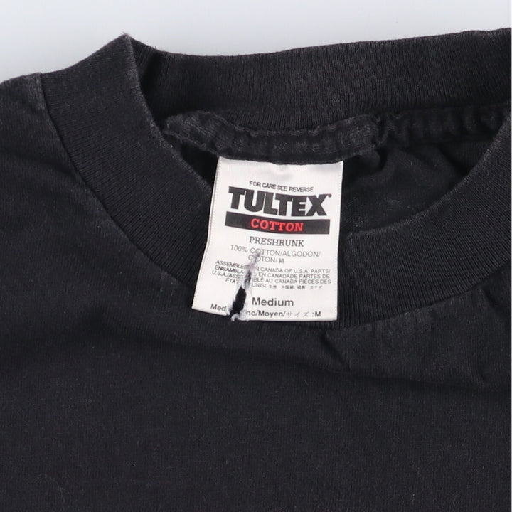 TULTEX Eagle Pattern Motorcycle T-Shirt, Made in Canada, Men's Size Medium cotton black type Vintage Second Hand