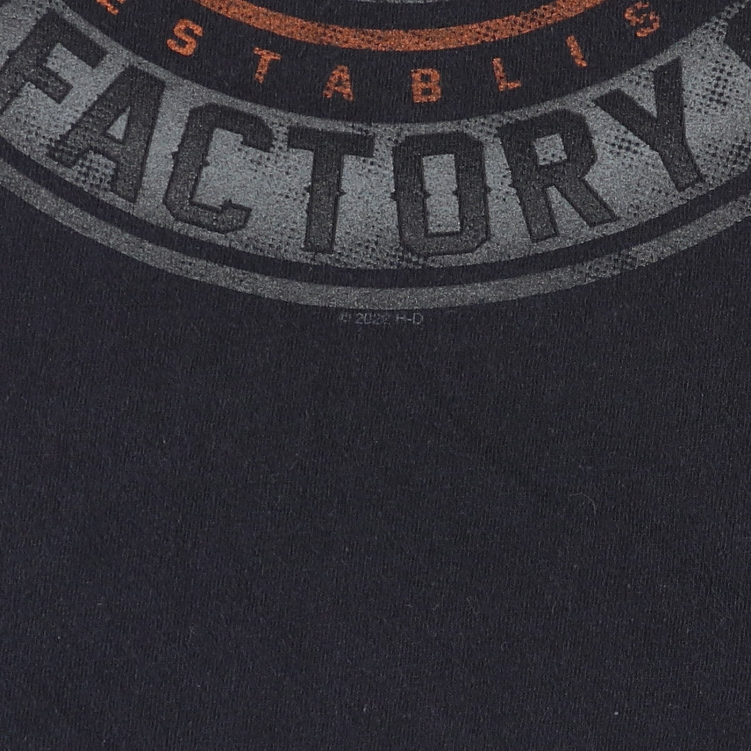Harley-Davidson Skull Pattern Motorcycle Bike T-shirt Men's XL cotton black type Vintage Second Hand