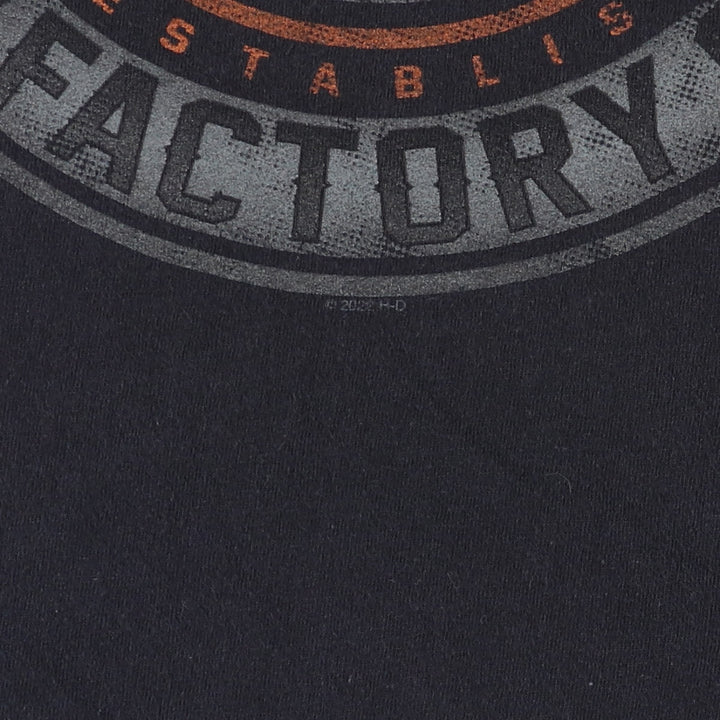 Harley-Davidson Skull Pattern Motorcycle Bike T-shirt Men's XL cotton black type Vintage Second Hand