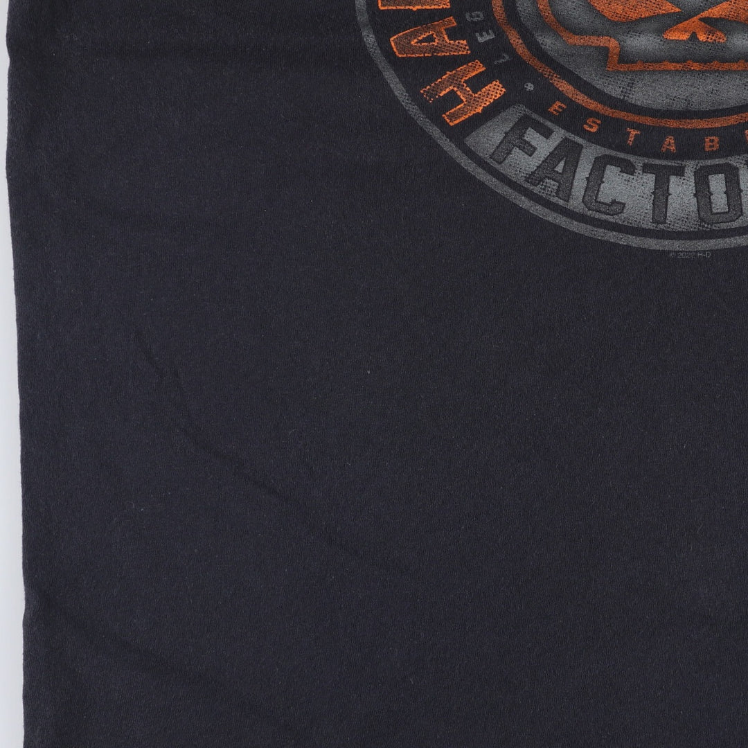 Harley-Davidson Skull Pattern Motorcycle Bike T-shirt Men's XL cotton black type Vintage Second Hand