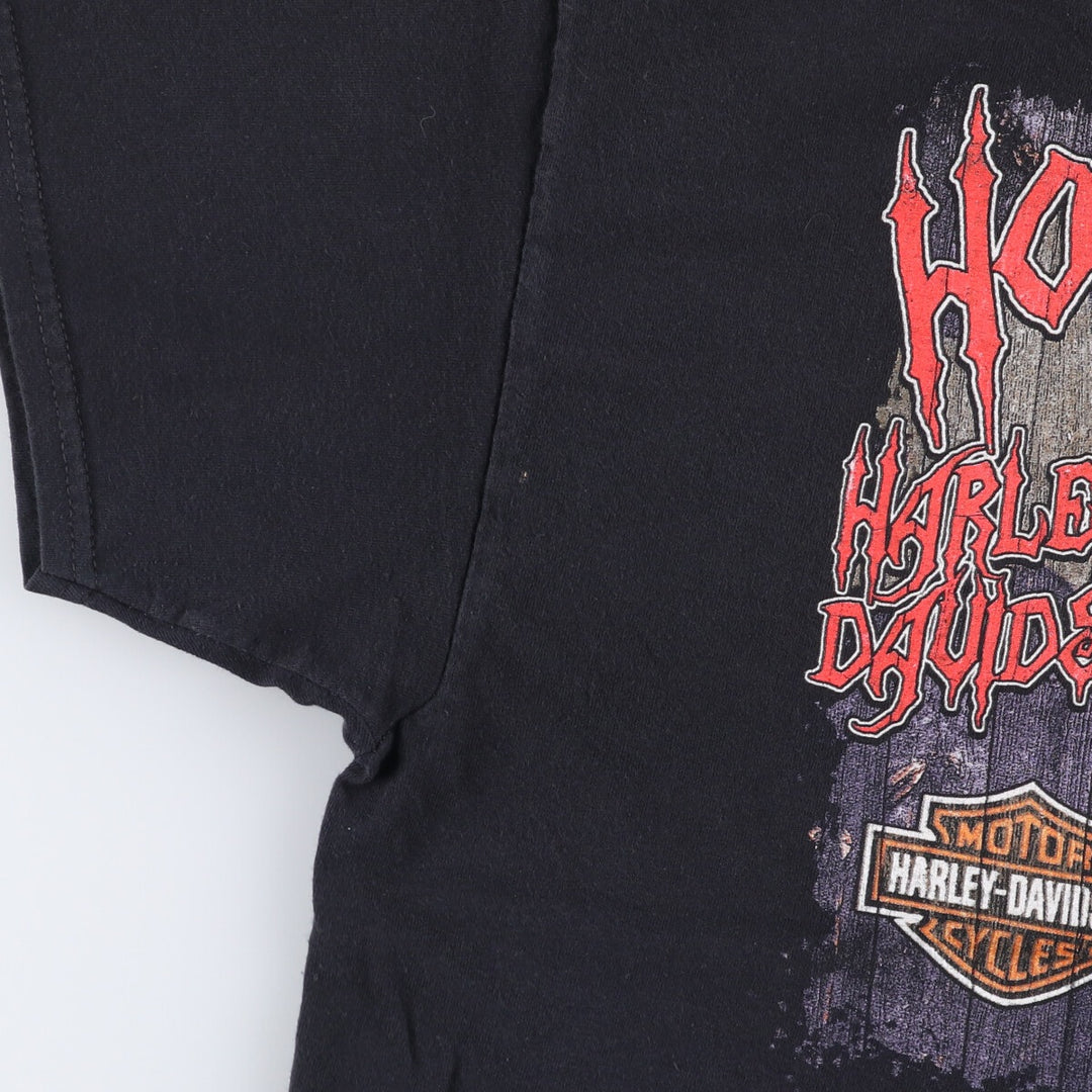 Harley-Davidson Skull Pattern Motorcycle Bike T-shirt Men's XL cotton black type Vintage Second Hand