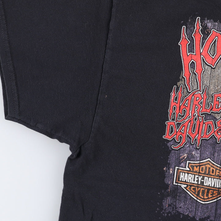 Harley-Davidson Skull Pattern Motorcycle Bike T-shirt Men's XL cotton black type Vintage Second Hand