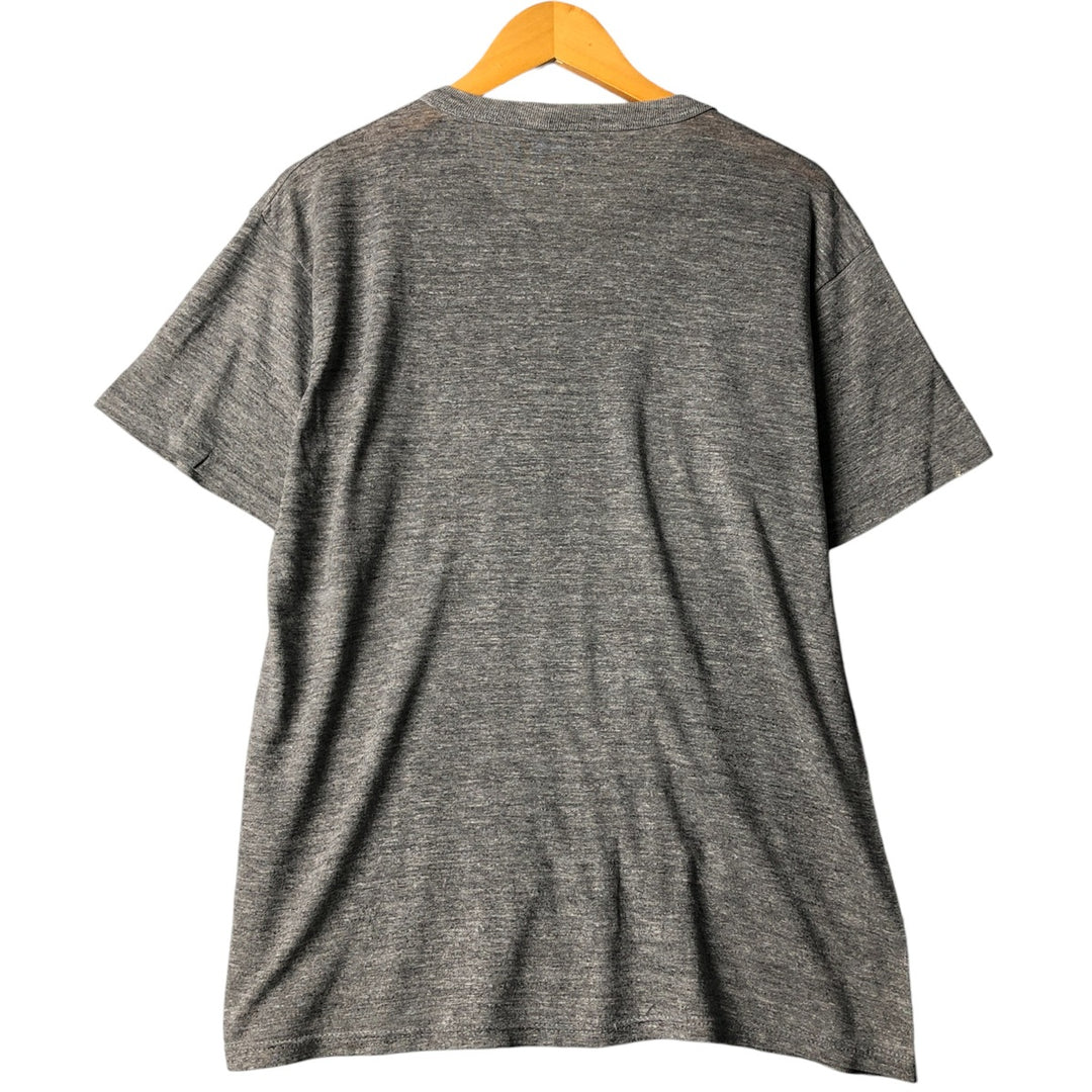 90'S Russell College T-shirt, Made in USA, Men's L size, Vintage polyester Charcoal Vintage Second Hand