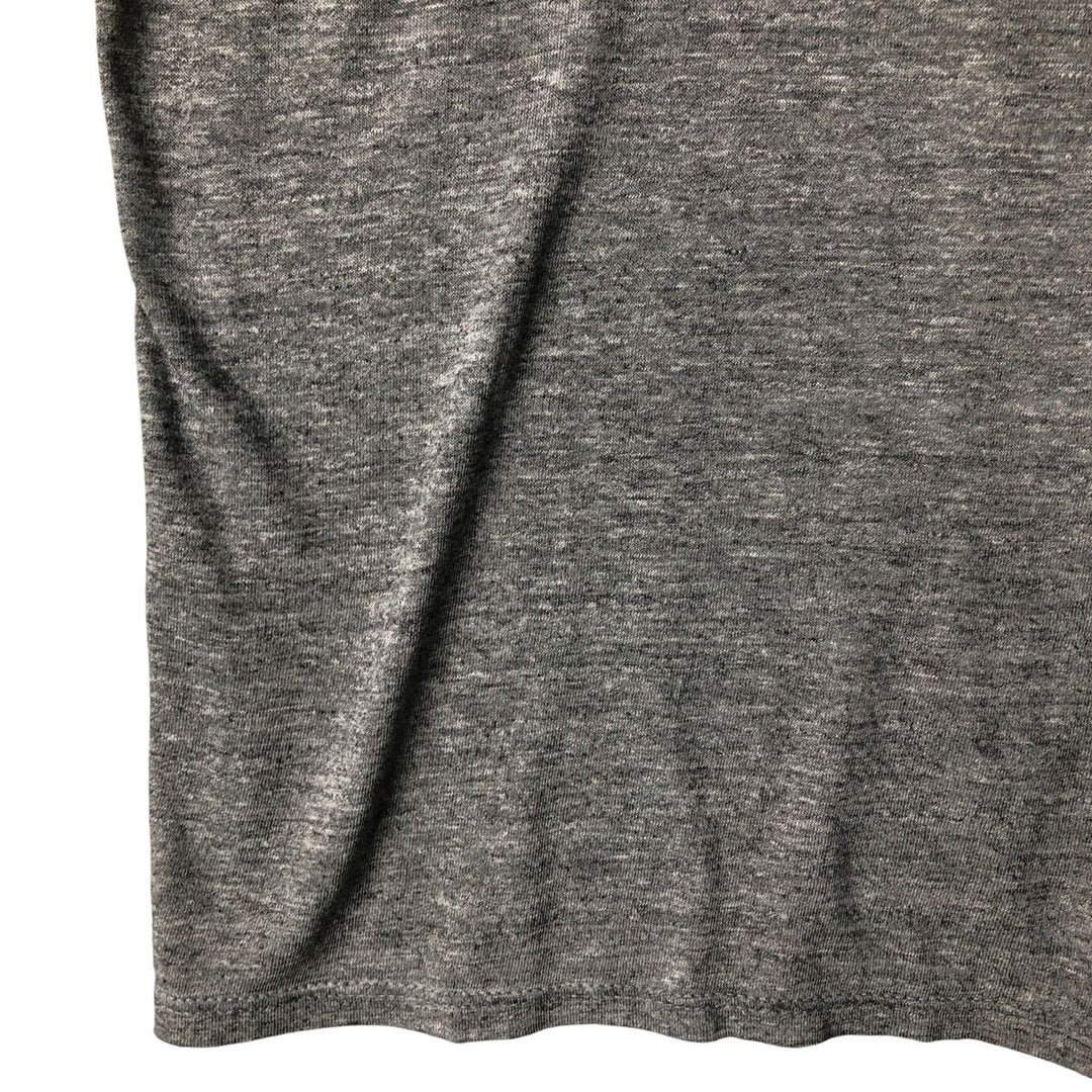 90'S Russell College T-shirt, Made in USA, Men's L size, Vintage polyester Charcoal Vintage Second Hand
