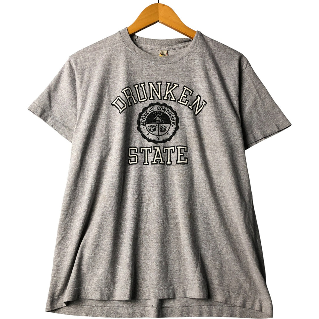 SCREEN STARS College T-Shirt, Made in USA, Men's XL cotton gray type Vintage Second Hand