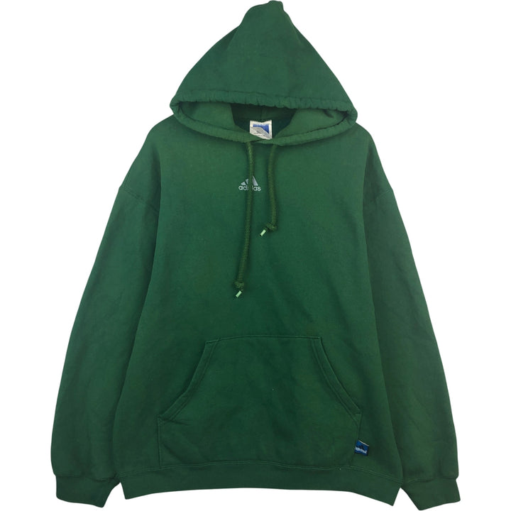 Vintage 90'S adidas Team pullover sweatshirt, USA made, men's size L cotton Green type dark green Vintage Second Hand