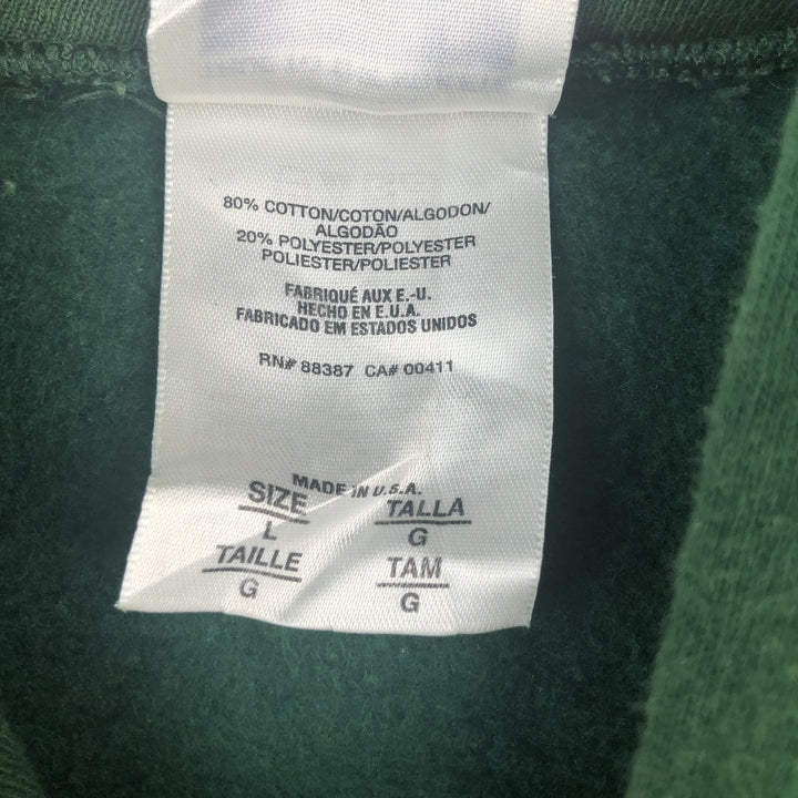 Vintage 90'S adidas Team pullover sweatshirt, USA made, men's size L cotton Green type dark green Vintage Second Hand